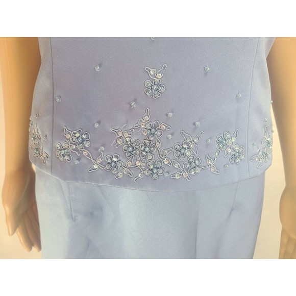 NWT David's Bridal Women's (12) Periwinkle Blue Mock-2 Piece X Neck Prom/Bridal - Picture 5 of 12